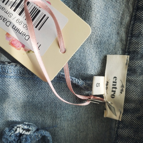 Entro NWT Denim Dash Skort Light Wash Blue Mini Skirt Jean Shorts Women's Small - Picture 5 of 14